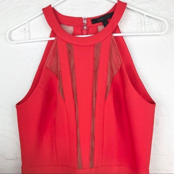 BCBGMaxazria “Poppy” Red halter top skater Dress - Picture 3 of 11